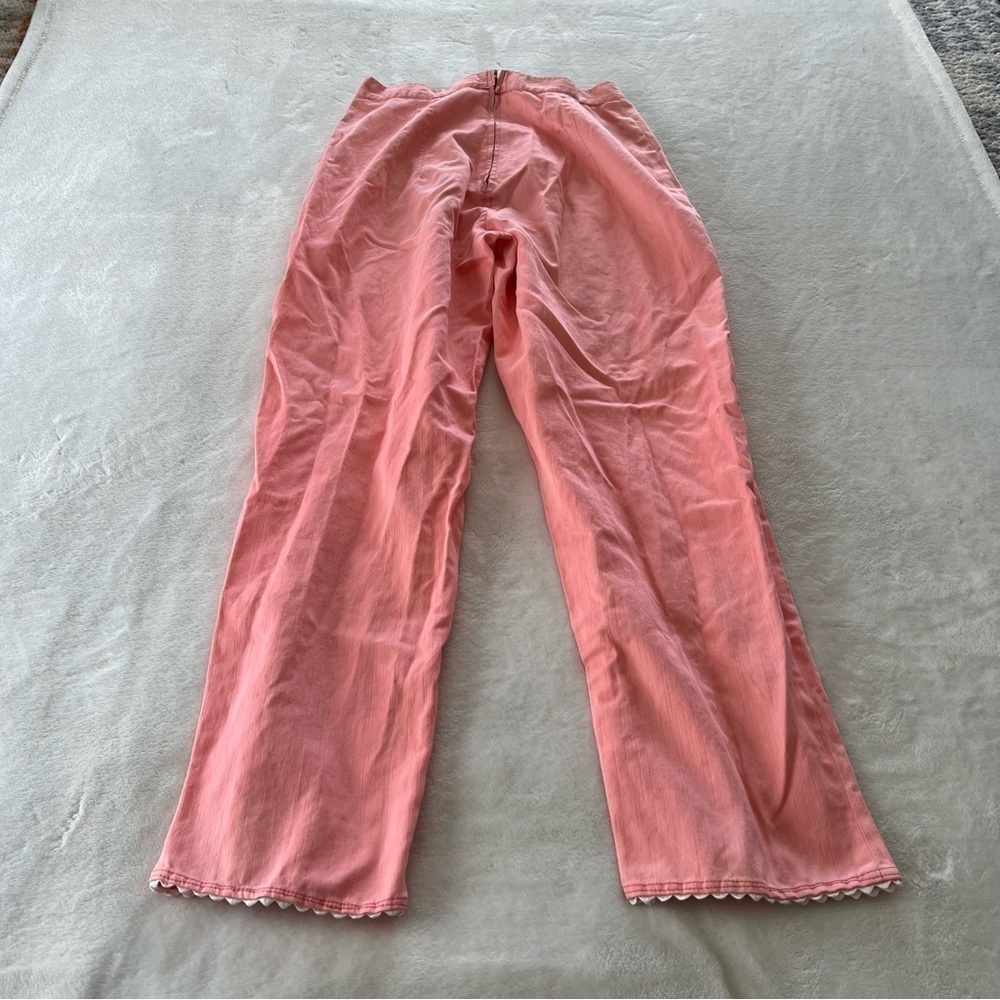 Vintage Scalloped Pink Blouse and High Waist Pants Set - Picture 8 of 13